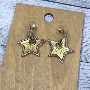 New old stock statement star charm earrings retro